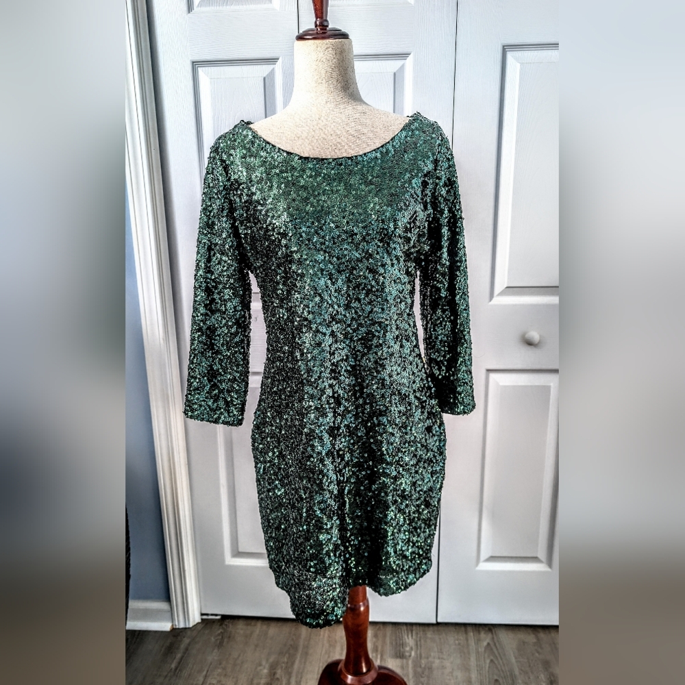 Express Green Sequin Dress Size 12